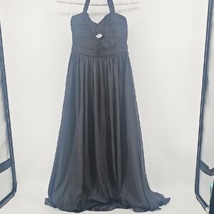 Lulu's Black Halter Ruched Sweetheart Maxi Dress